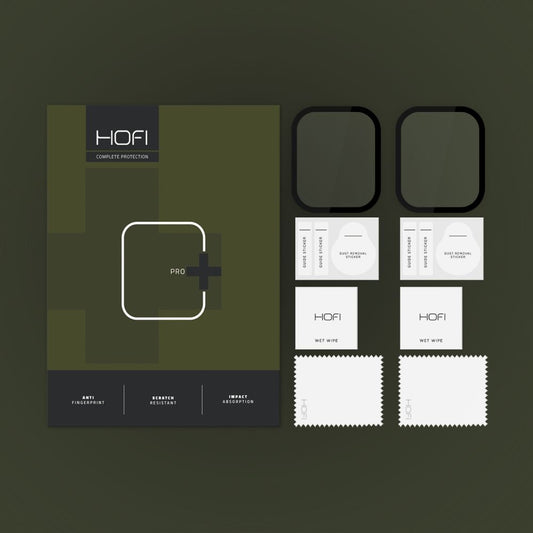 Film protecteur HOFI Hybrid PRO+ pour Apple Watch 45mm Series, lot de 2 pièces, plastique, noir