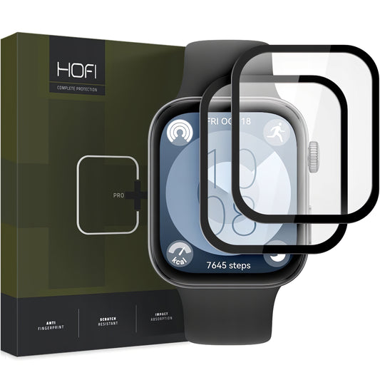 HOFI Hybrid PRO+ Protective Cover pour Huawei Watch Fit 3, Lot de 2 pièces, Plastique, Noir