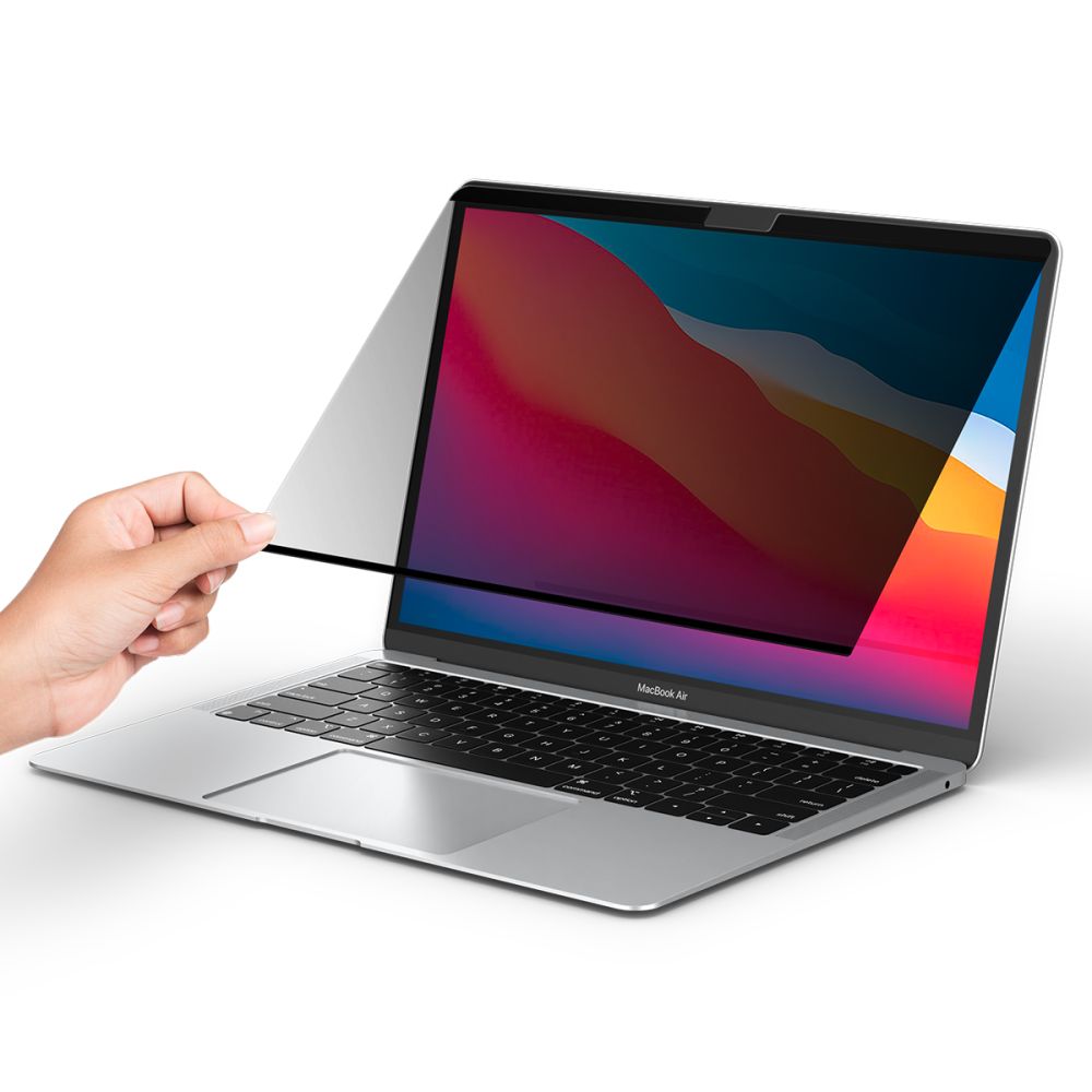 Privacy Beschermfolie Spigen Safe View Magnetic voor Apple MacBook Air M3 13inch (2024) / (2022), Plastic AFL06253