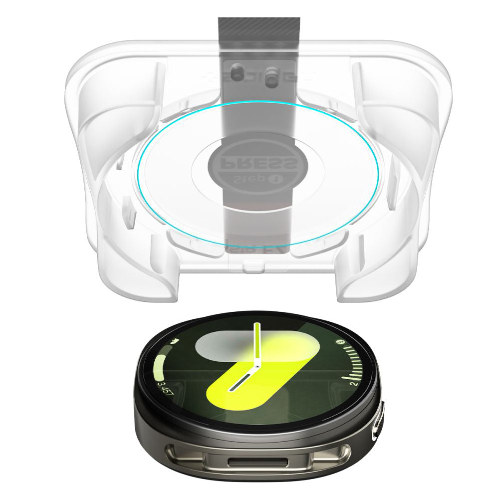 Spigen GlastR EZ FIT Beschermfolie voor Samsung Galaxy Watch8 40mm, Set van 2 stuks, Gehard Glas AGL09876