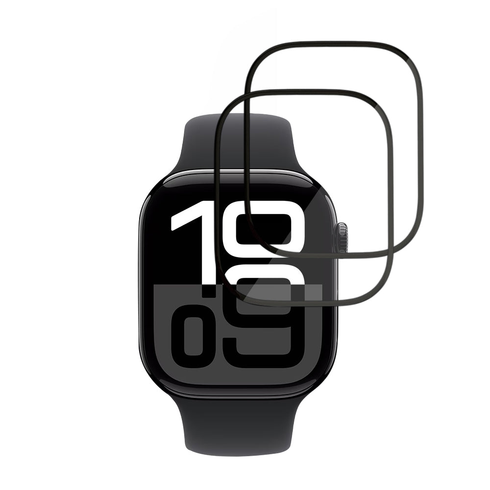 Schutzfolie Techsuit Nano Flex für Apple Watch Series 10 / 11 46mm, Set 2 Stück, Kunststoff, Schwarz
