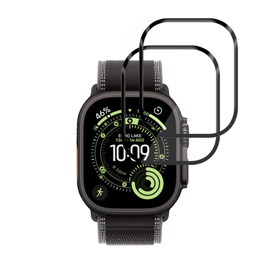 Beschermfolie Techsuit Nano Flex voor Apple Watch Ultra Series, Set van 2 stuks, Plastic, Zwart