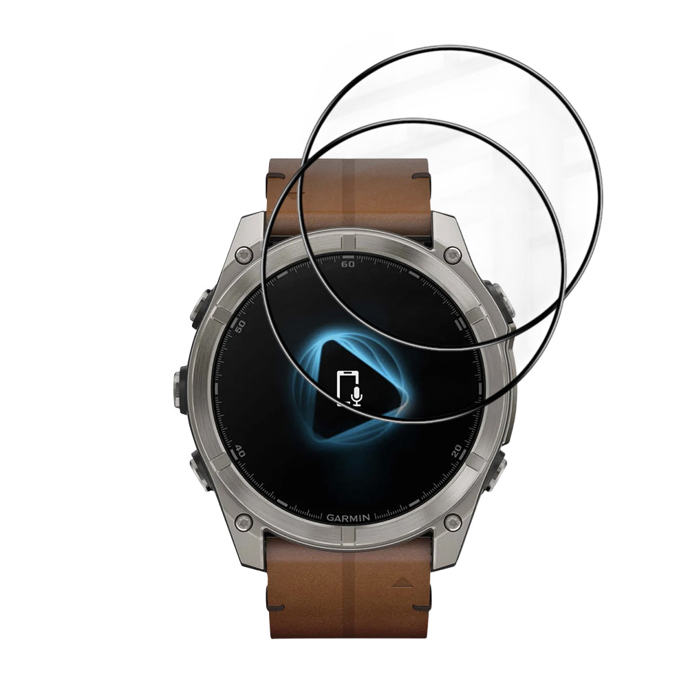 Techsuit Nano Flex Beschermfolie voor Garmin Fenix 8 Pro 51mm / 8 51mm, Set van 2 stuks, Plastic, Zwart