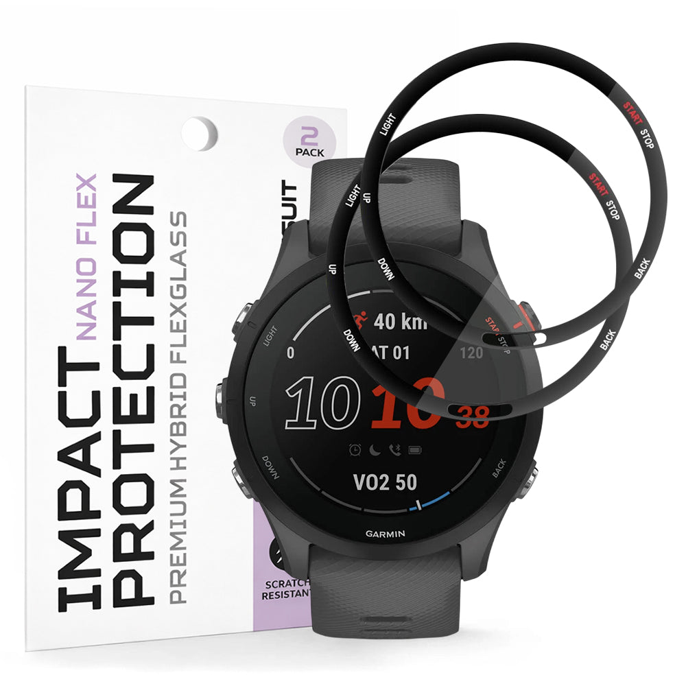 Schutzfolie Techsuit Nano Flex für Garmin Forerunner 255 Music / 255, Set 2 Stück, Kunststoff, Schwarz