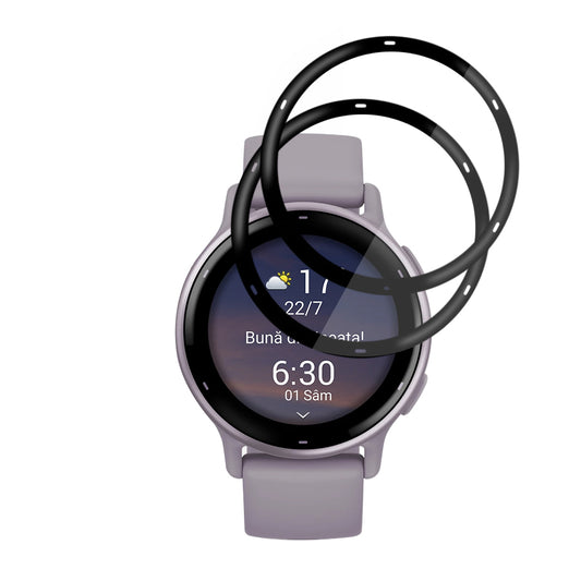 Film de protection Techsuit Nano Flex pour Garmin Vivoactive 5, Set de 2 pièces, Plastique, Noir
