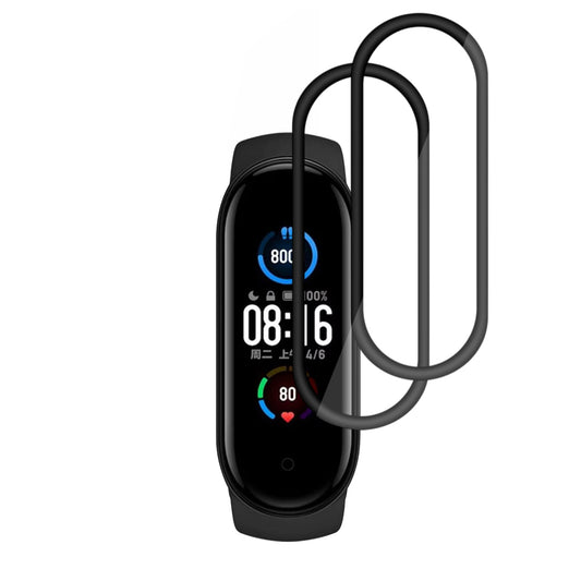 Film de protection Techsuit Nano Flex pour Xiaomi Smart Band 6 / 5, Set de 2 pièces, Plastique, Noir