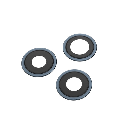 Cameraglas Apple iPhone 12 Pro Max, Breed + Ultrabreed + Telefoto, met frame, blauw