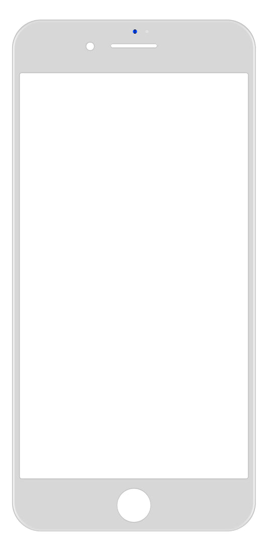 Verre pour écran Apple iPhone 8 Plus avec cadre OCA et adhésif, blanc