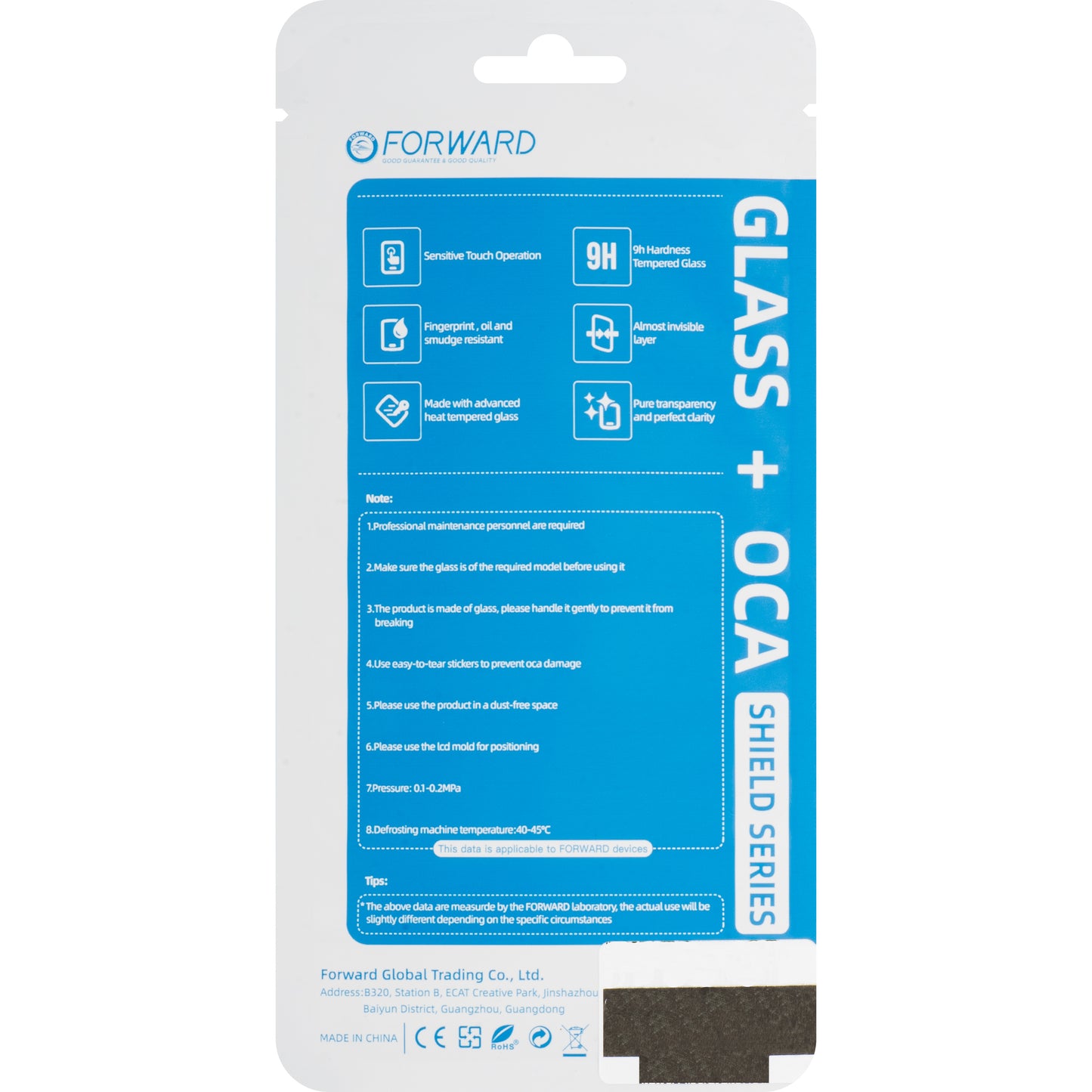 Verre d'écran + OCA Forward Shield pour Samsung Galaxy S23+ S916, Noir