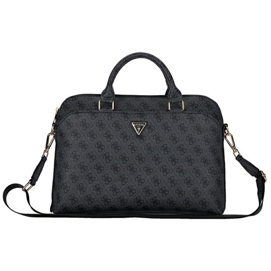 Guess 4G Triangle Logo Tasche für 15 Zoll Laptop, Schwarz