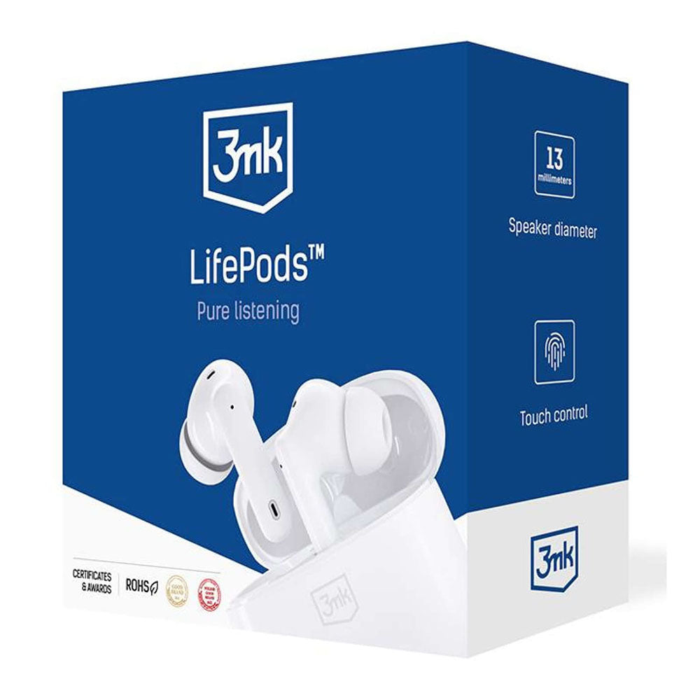 Bluetooth-Freisprecheinrichtung 3MK LIFEPODS, TWS, ANC, Weiß