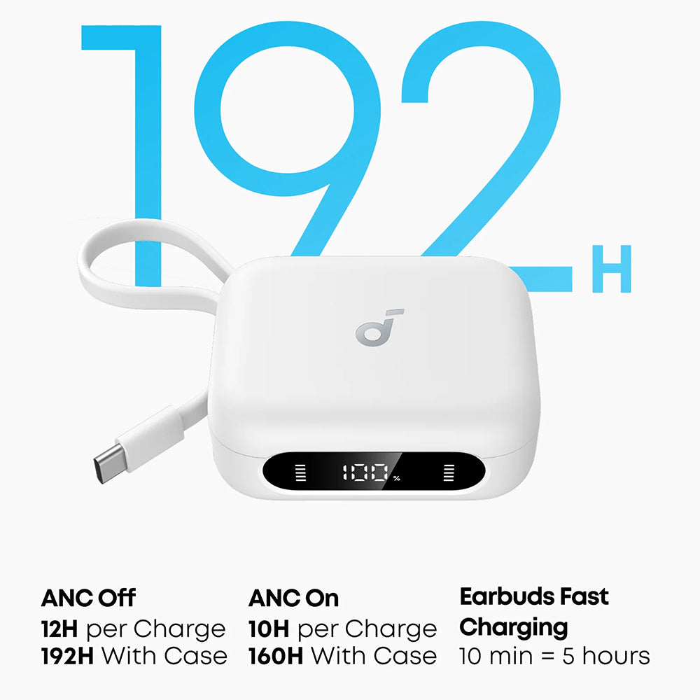 Handsfree Bluetooth Anker P41i, TWS, ANC, Blanc A3937G21