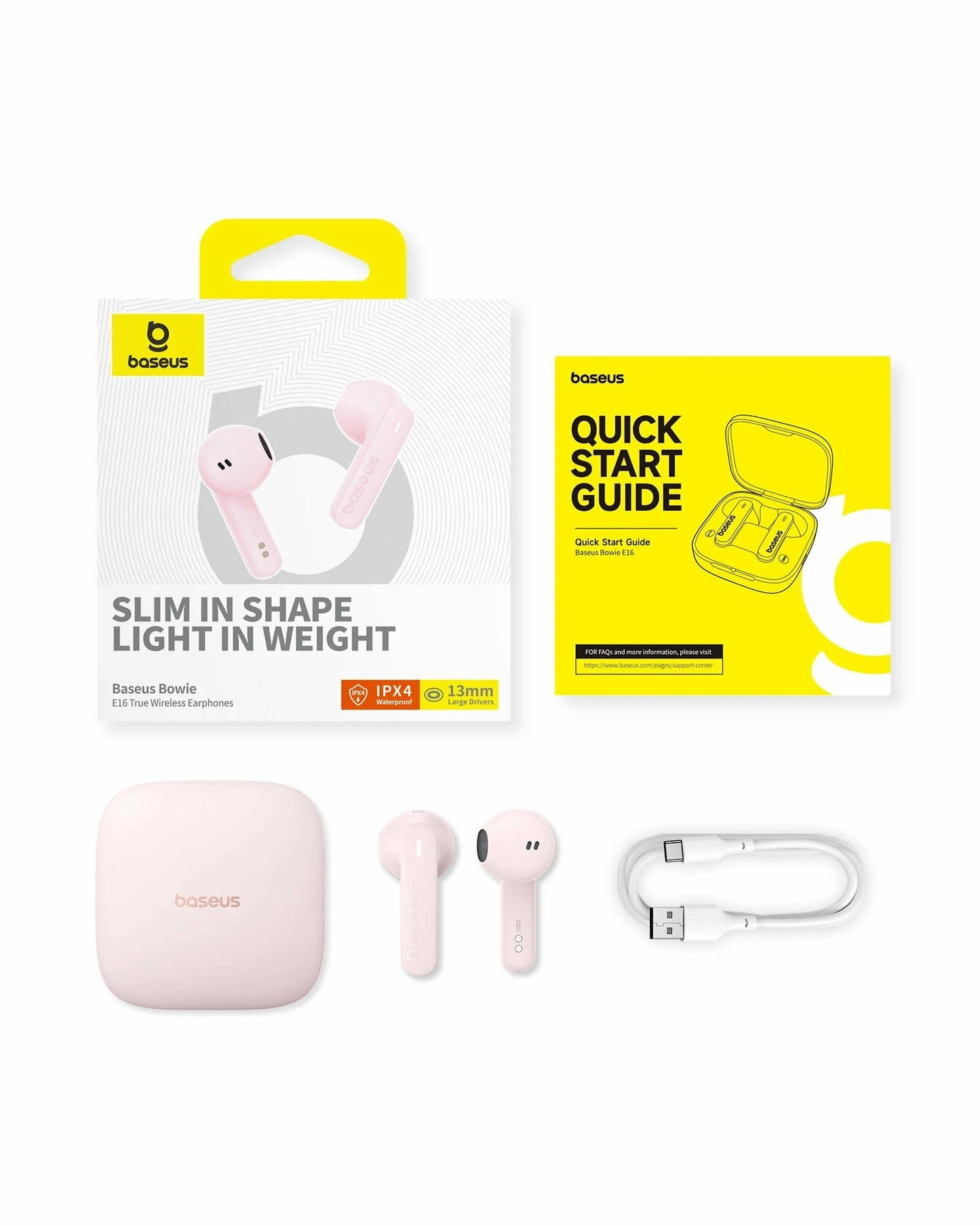 Handsfree Bluetooth Baseus Bowie E16, TWS, Roze A00061900413-01