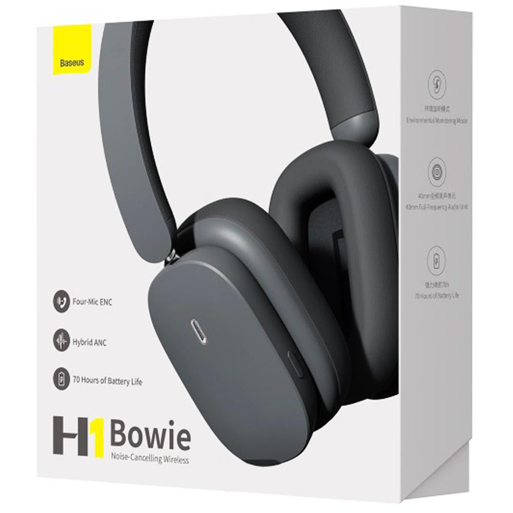 Handsfree Bluetooth Baseus Bowie H1, A2DP, ANC, Grijs NGTW230213