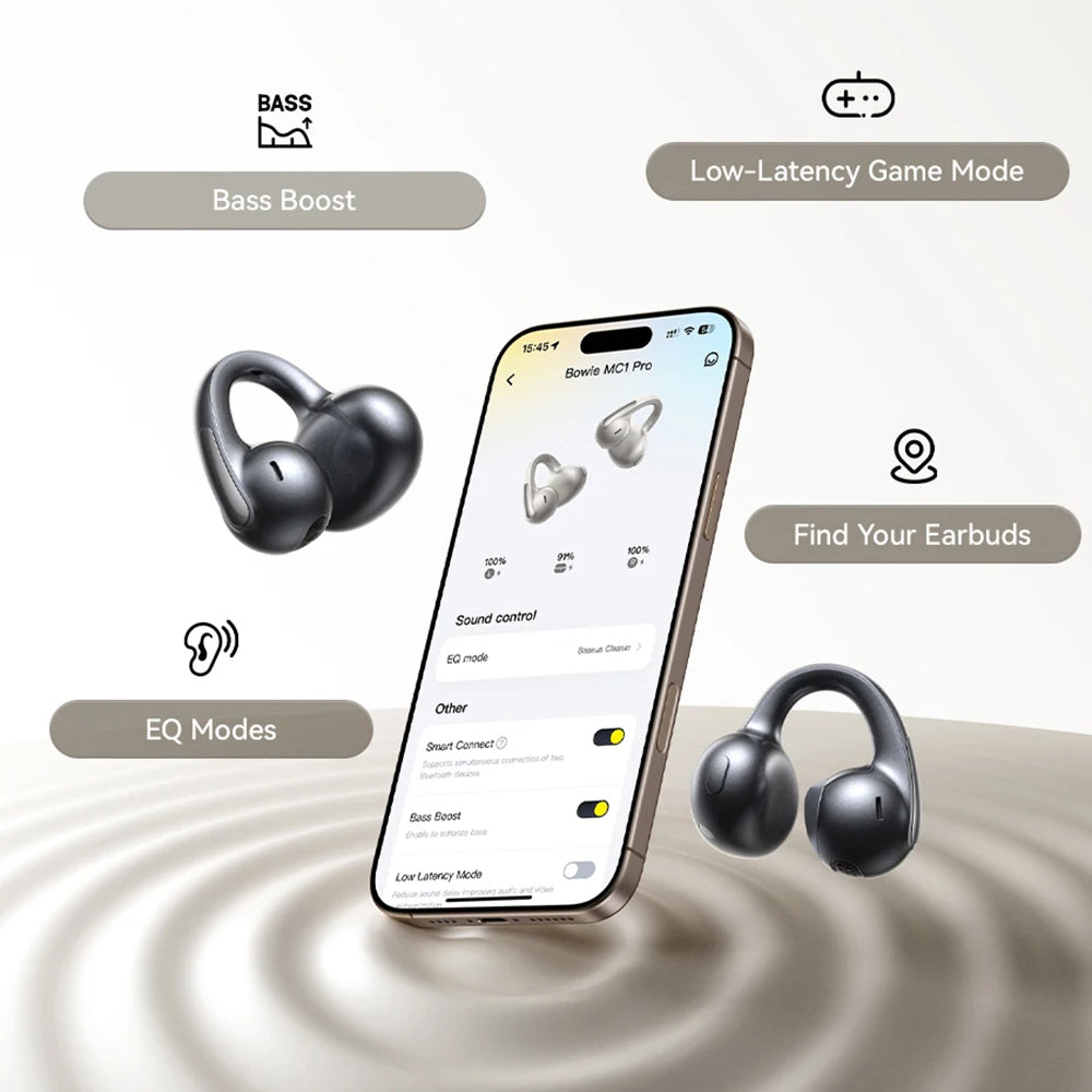Handsfree Bluetooth Baseus Bowie MC1 Pro, TWS, MultiPoint, Zwart A0102503