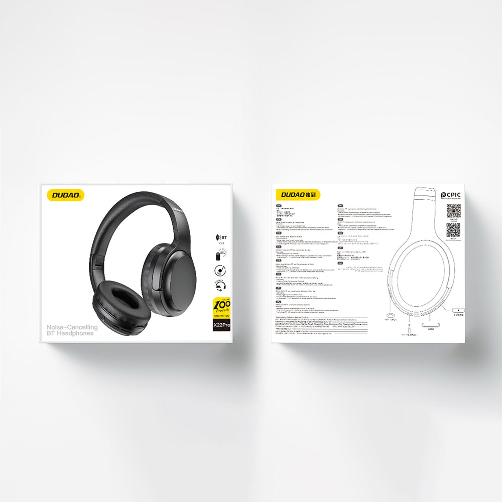 Kit mains libres Bluetooth Dudao X22Pro, A2DP, ANC, Noir