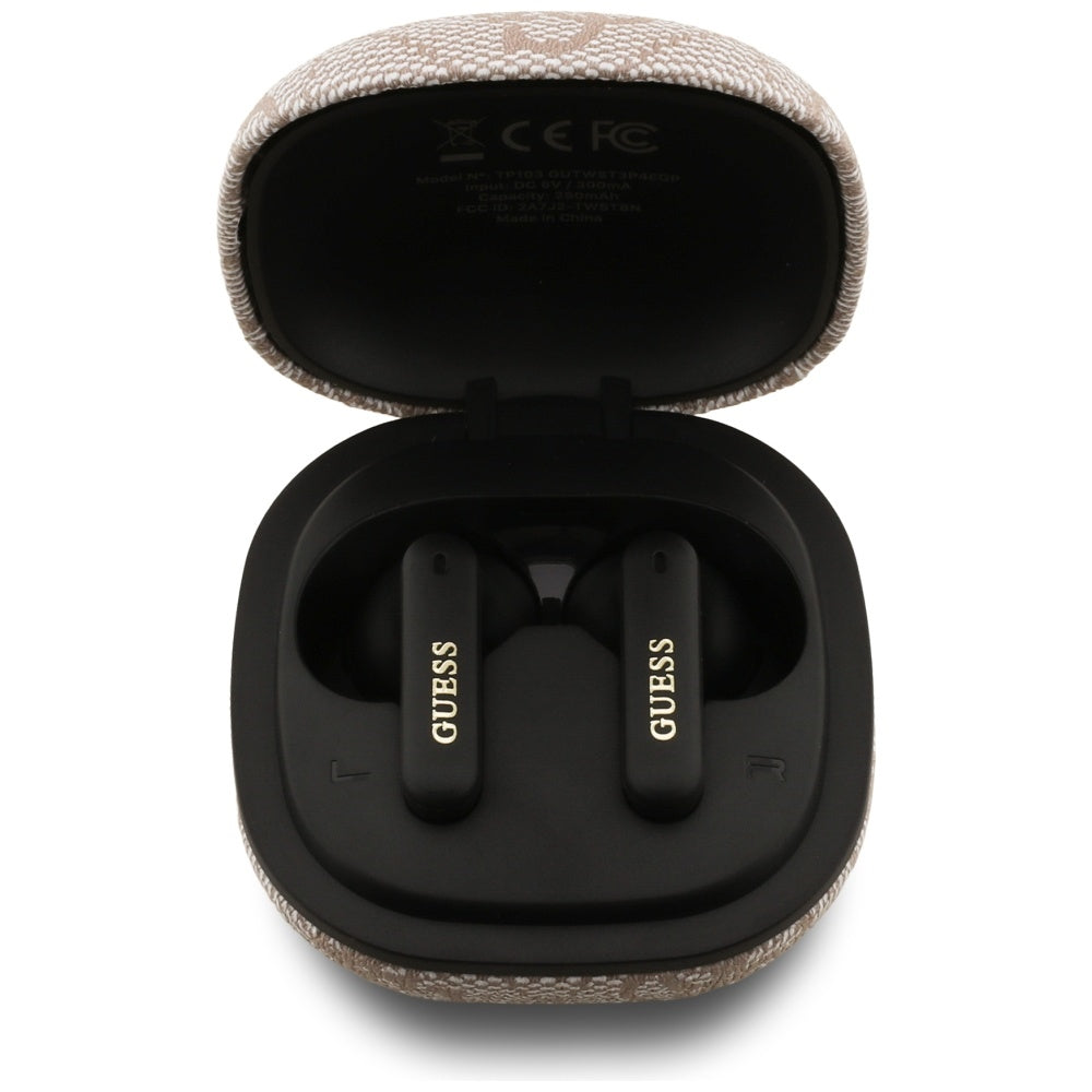 Kit mains libres Bluetooth Guess 4G Classic Metal Logo, TWS, Rose