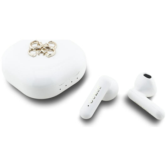 Guess 4G Metal Logo Bluetooth Handsfree, TWS, White