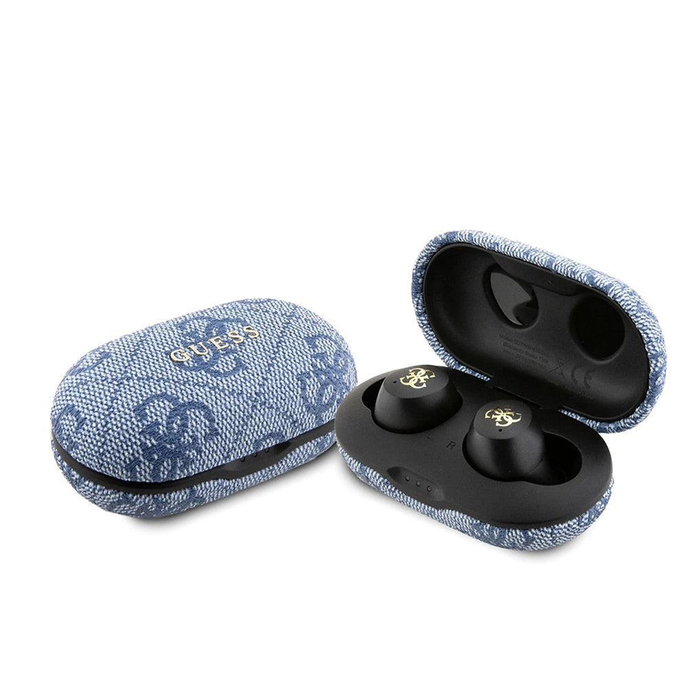 Handsfree Bluetooth Guess 4G Métal, TWS, Bleu