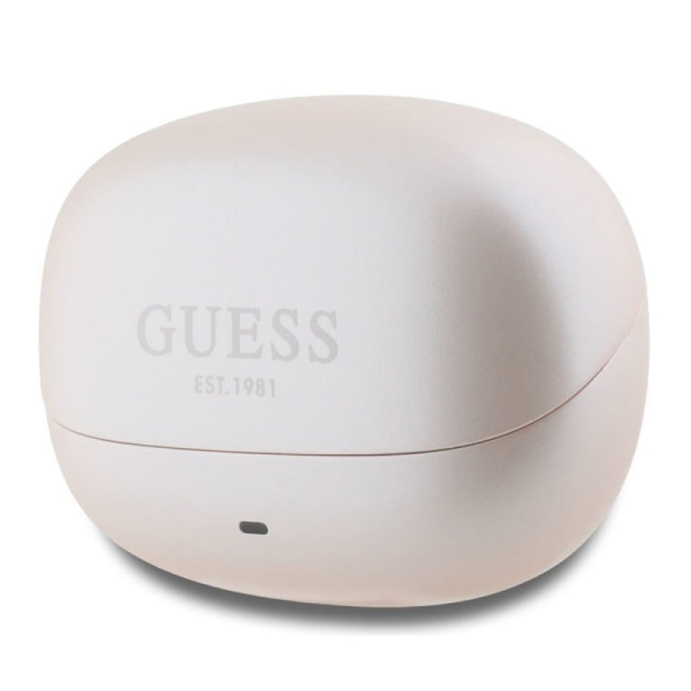 Handsfree Bluetooth Guess Capsule Logo Imprimé, TWS, ANC, Rose