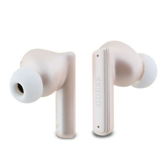 Handsfree Bluetooth Guess Capsule Logo Imprimé, TWS, ANC, Rose