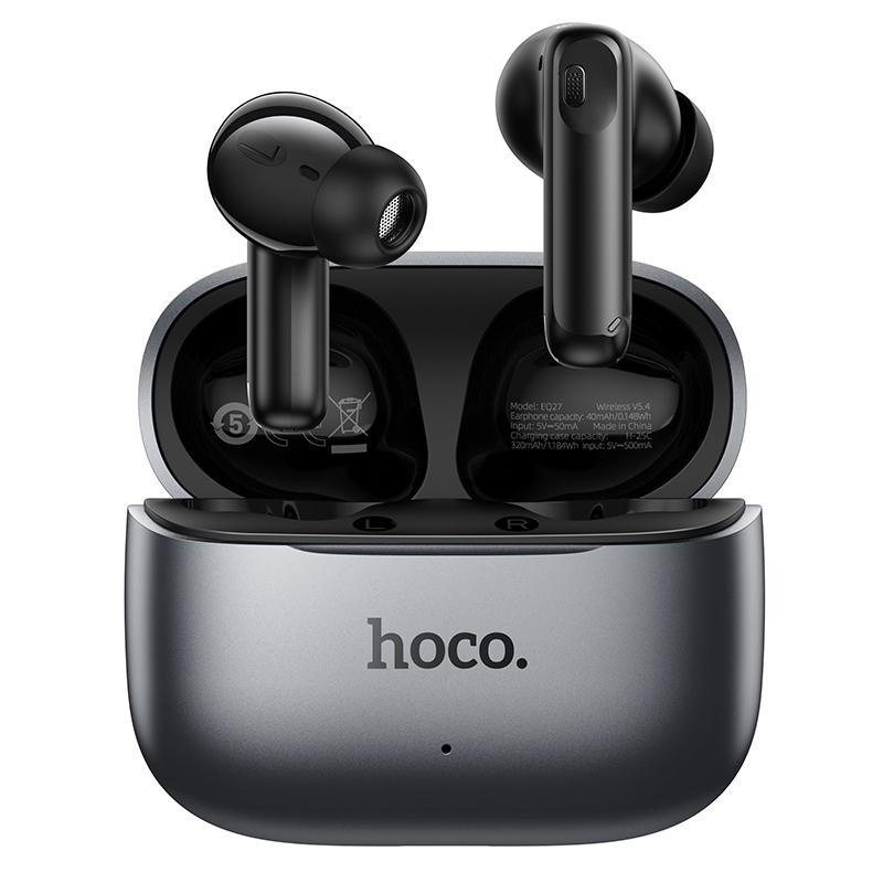Bluetooth-handsfree HOCO EQ27 AI Vertaling, TWS, ANC, Grijs