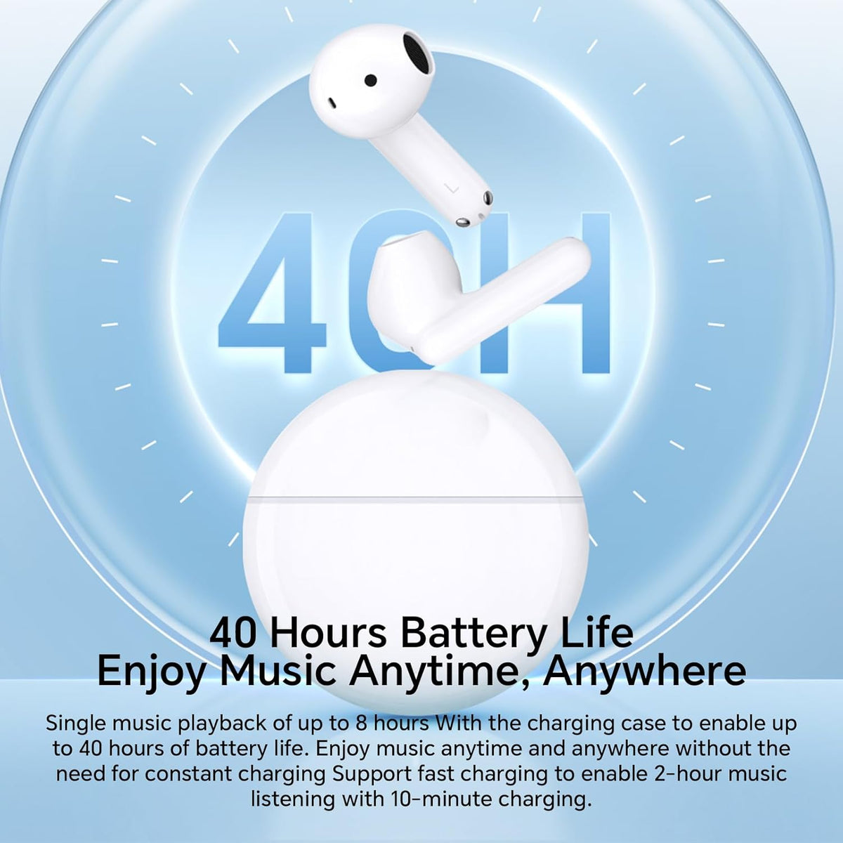 Handsfree Bluetooth Honor Choice X7e, TWS, ANC, Wit 5504ABHF