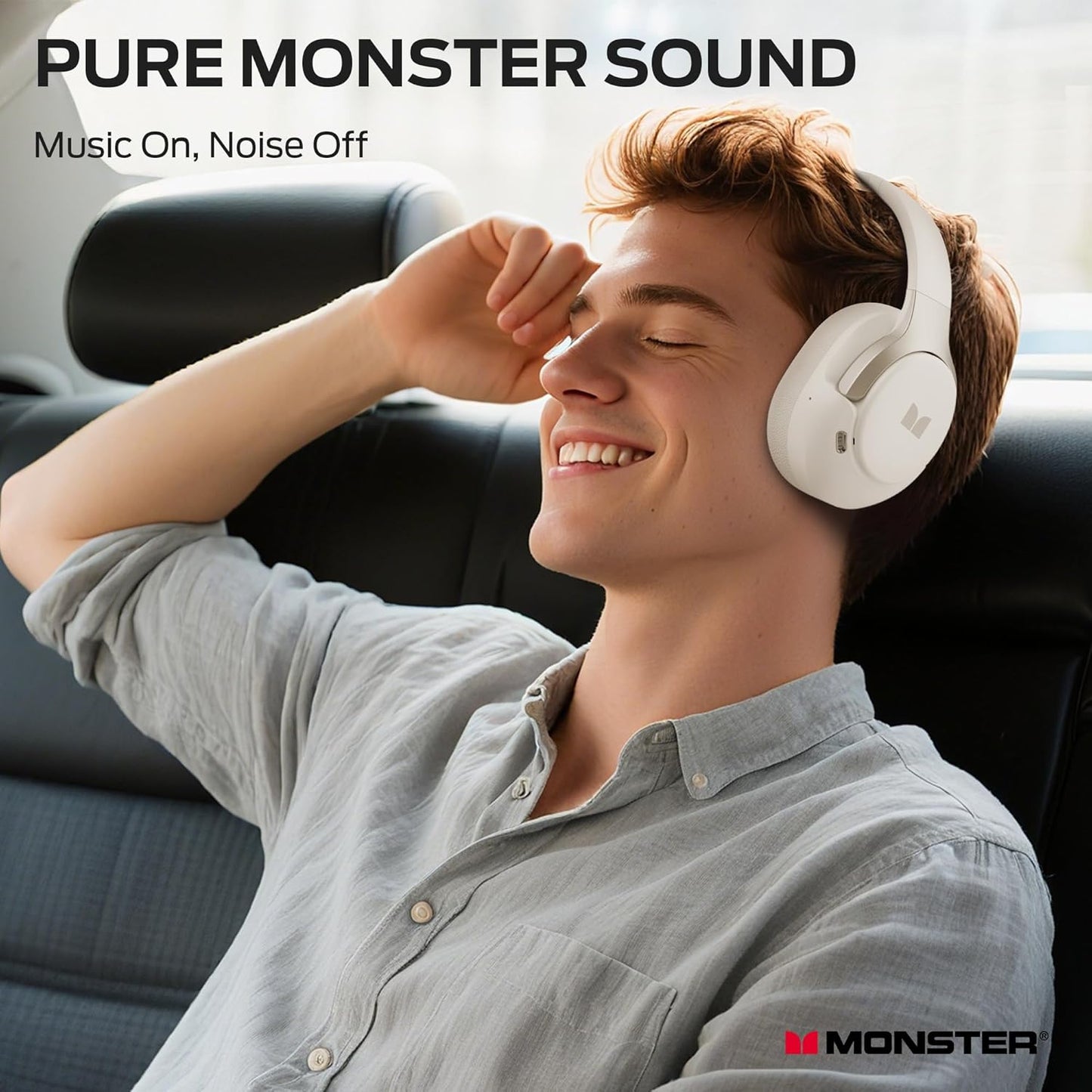 Kit mains libres Bluetooth Monster Persona 5th, MultiPoint, A2DP, ANC, Blanc