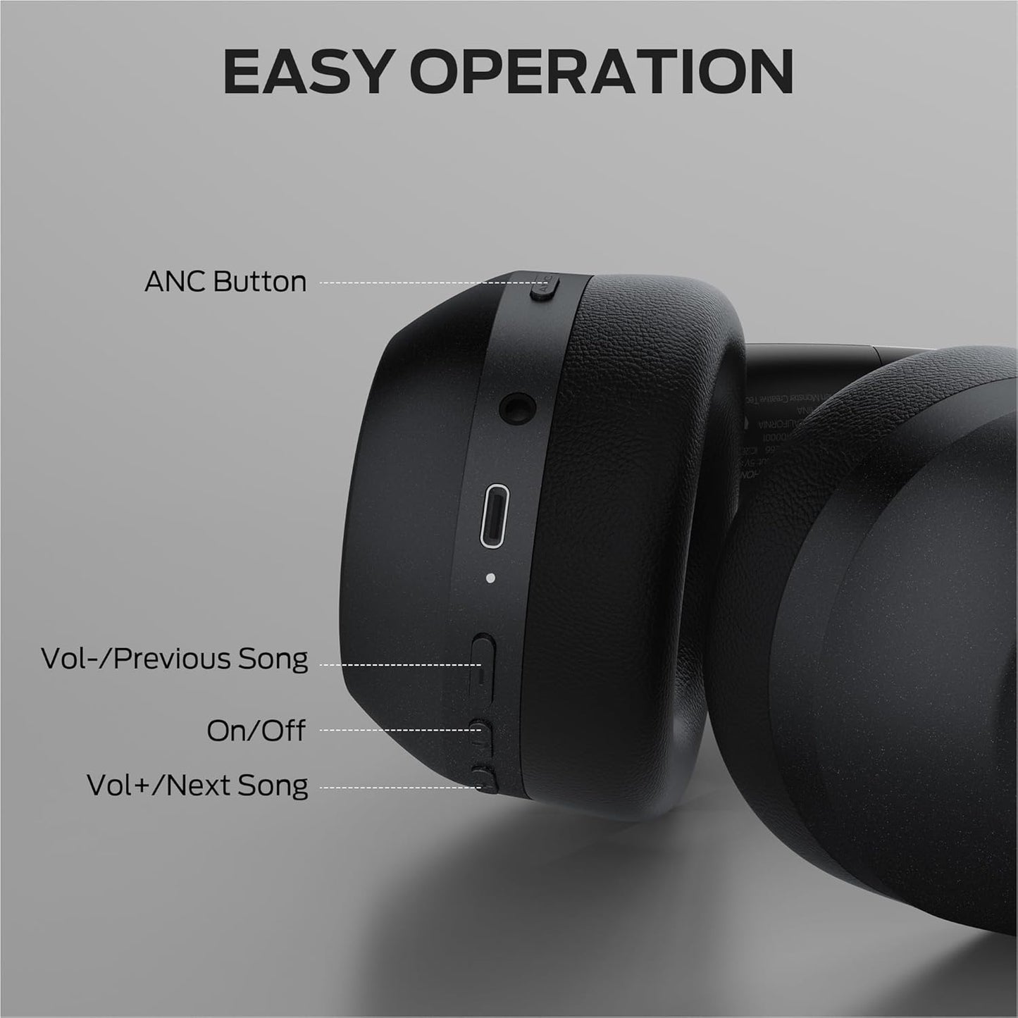 Kit mains libres Bluetooth Monster Persona 6th, MultiPoint, A2DP, ANC, Noir
