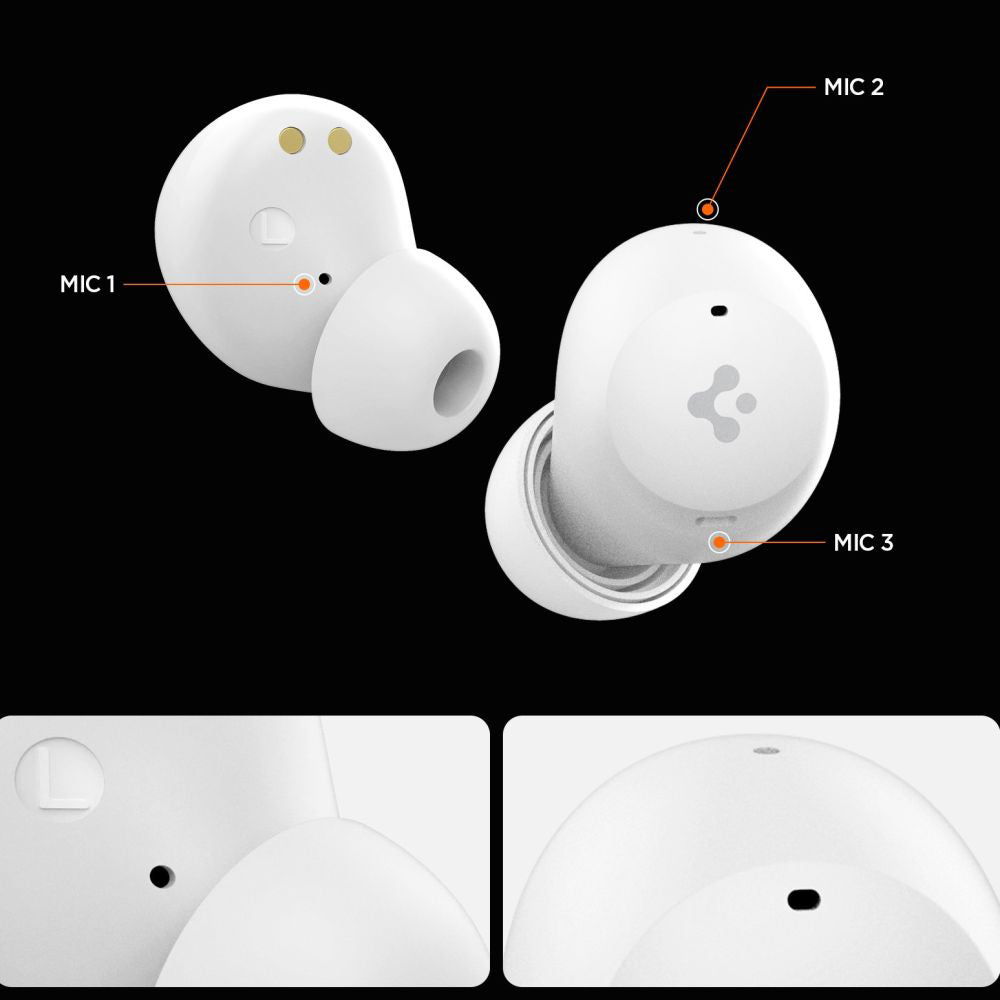 Handsfree Bluetooth Spigen SA2401, TWS, ANC, Noir ASD07887