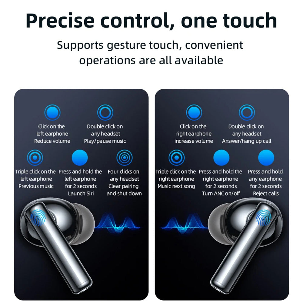 Kit mains libres Bluetooth Yesido TWS23, TWS, ANC, Noir