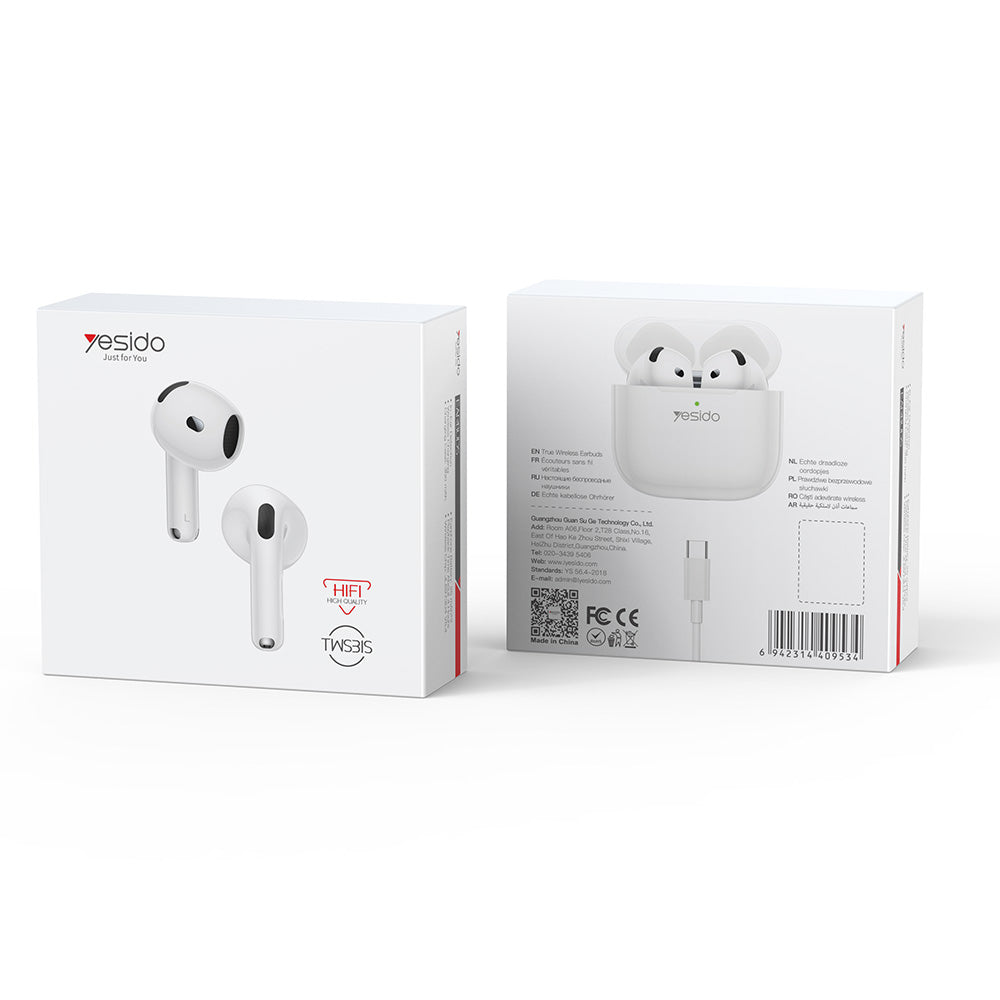 Handsfree Bluetooth Yesido TWS31S, TWS, Wit