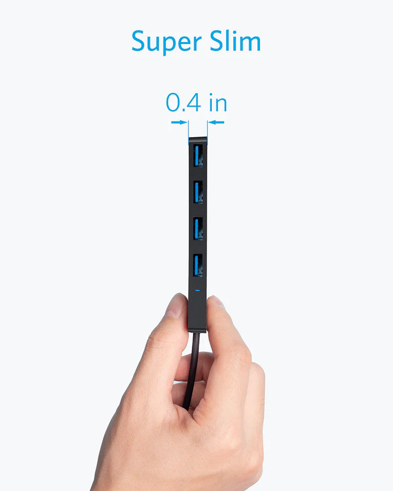 Hub USB Anker, 4 x USB-A 3.0, Zwart A7516016