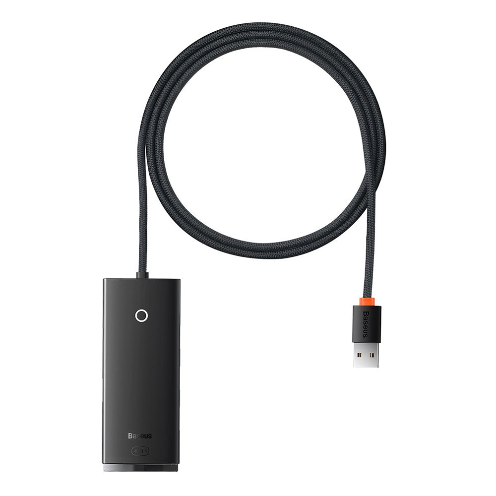 Hub USB Baseus Lite, 4 x USB-A 3.0 - 1 x USB-C, 1m, Zwart WKQX030101
