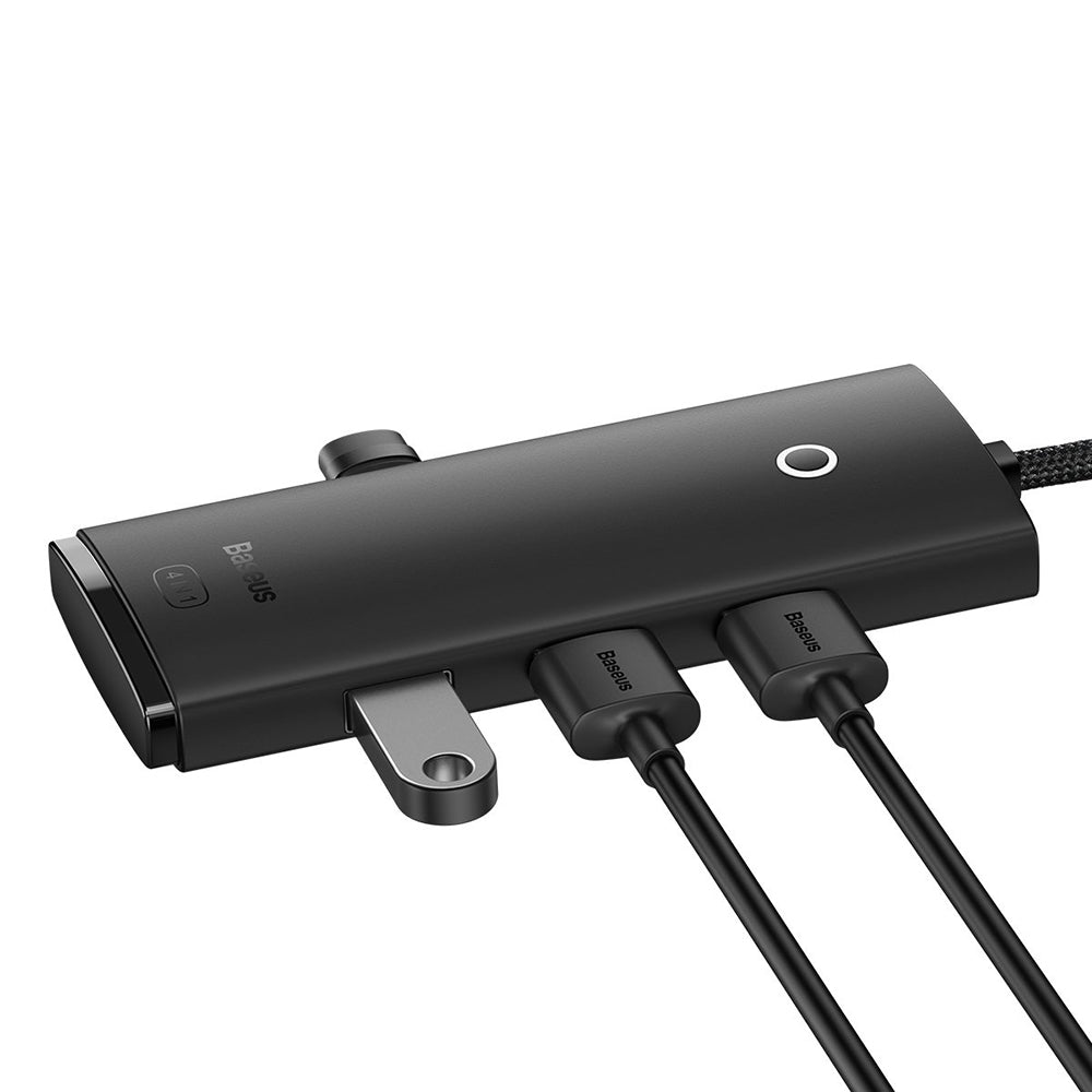 Hub USB Baseus Lite, 4 x USB-A 3.0 - 1 x USB-C, 1m, Zwart WKQX030101