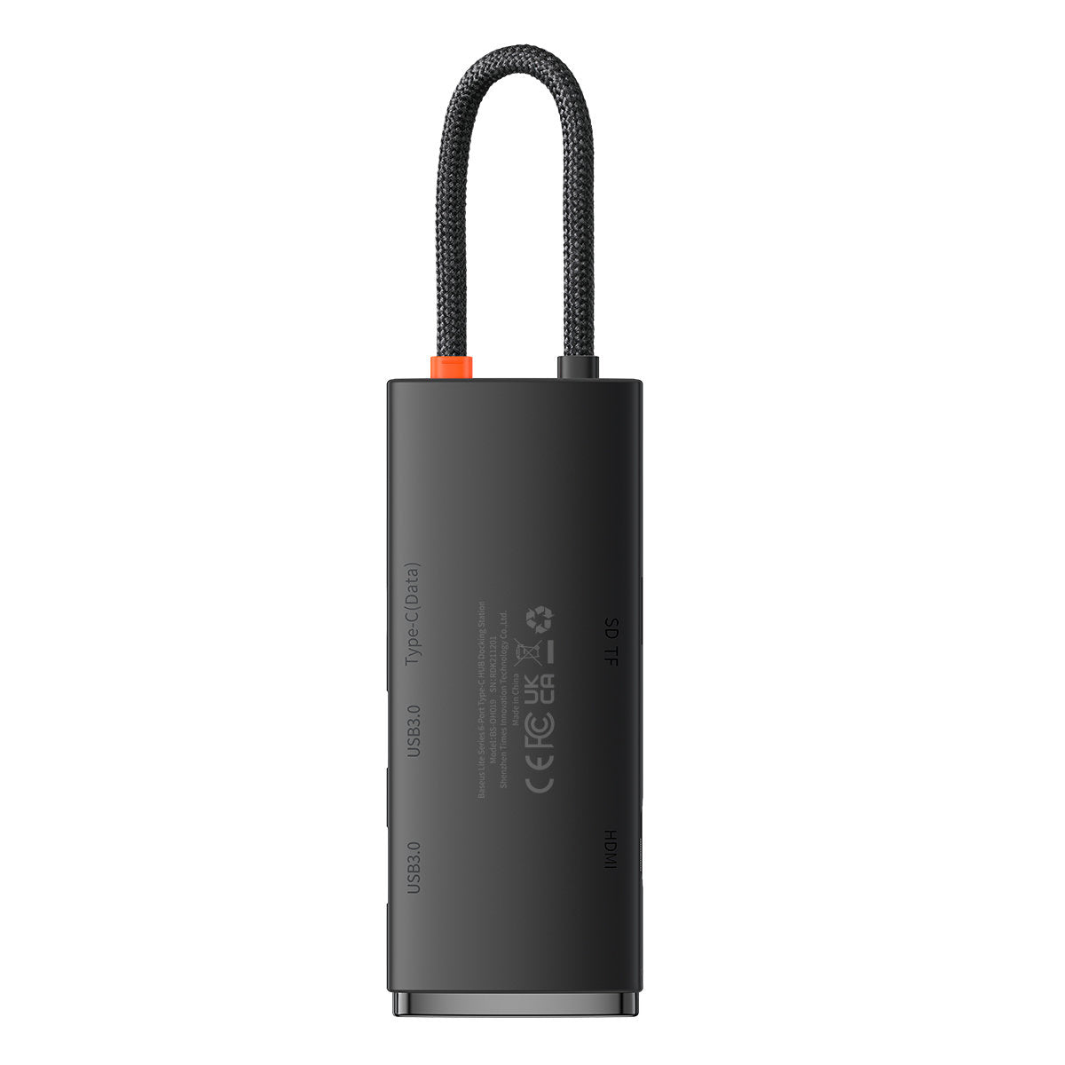 Hub USB-C Baseus, 2 x USB-A 3.0 - 1 x USB-C - 1 x HDMI - 1 x SD - 1 x microSD, Schwarz WKQX050001