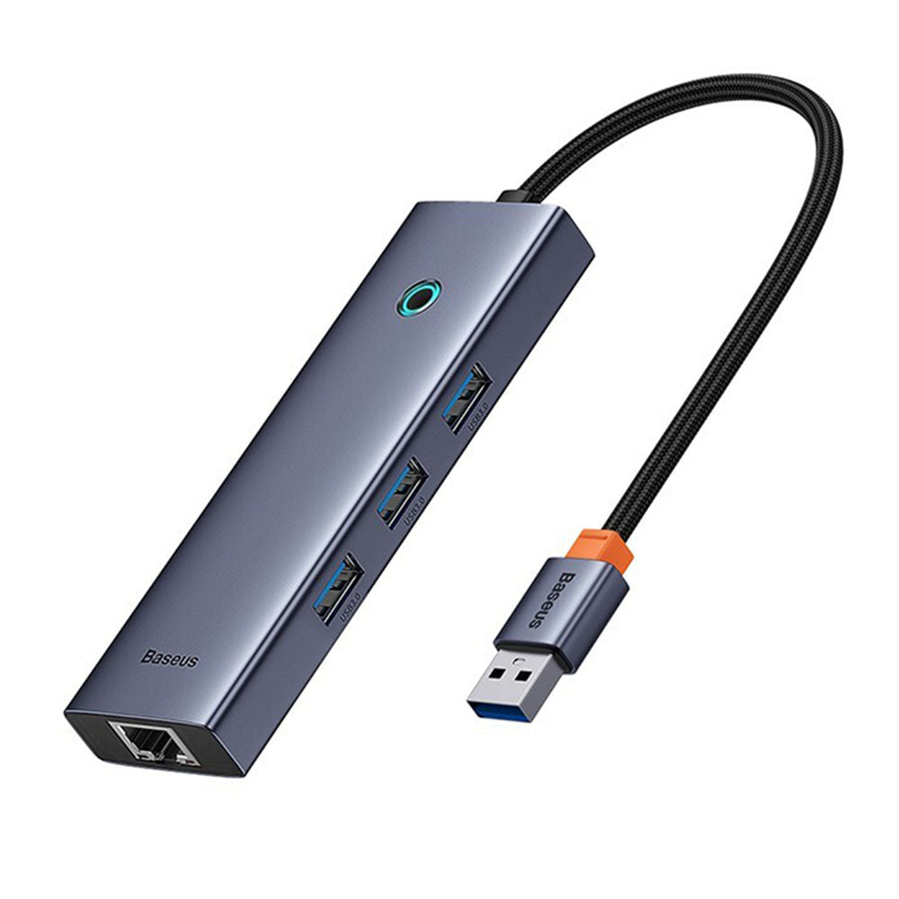 Hub USB Baseus UltraJoy, 3 x USB-A 3.0 - 1 x RJ45, Grijs B0005280A813-01