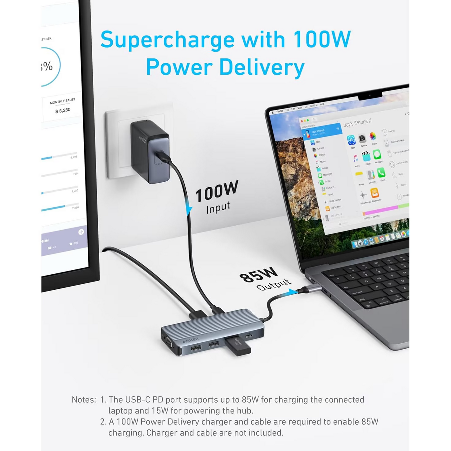 Hub USB-C Anker, 3 x USB-A 3.0 - 2 x USB-C - 2 x HDMI - 1 x VGA, Gri A83790A2