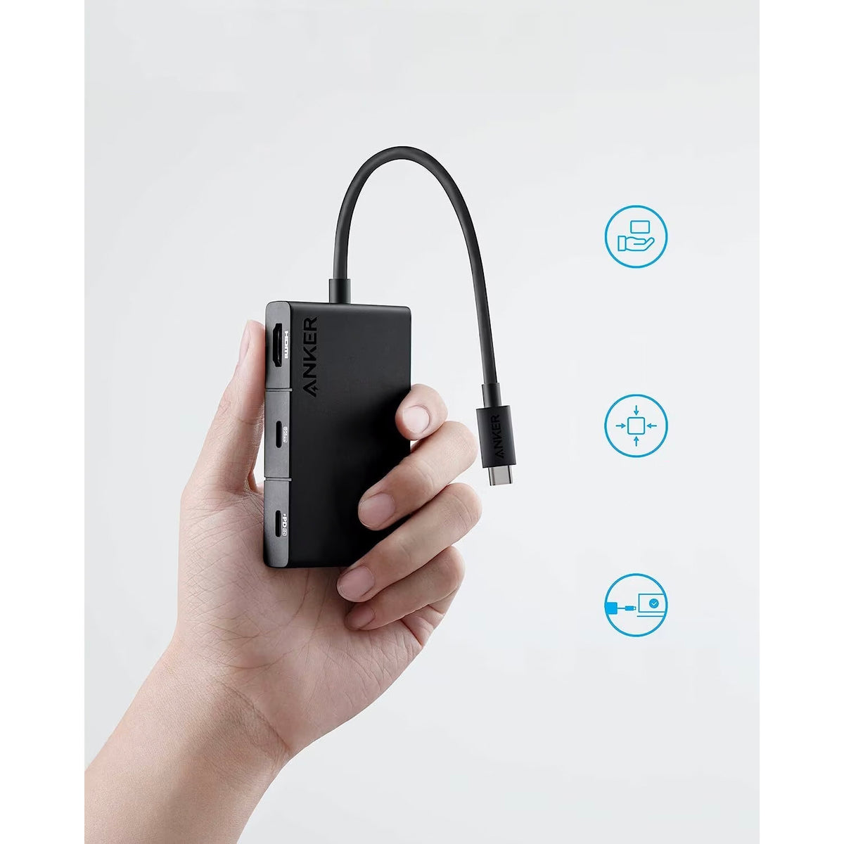 USB-C Hub Anker 332, 2 x USB-A - 2 x USB-C - 1 x HDMI, Zwart A8356G11