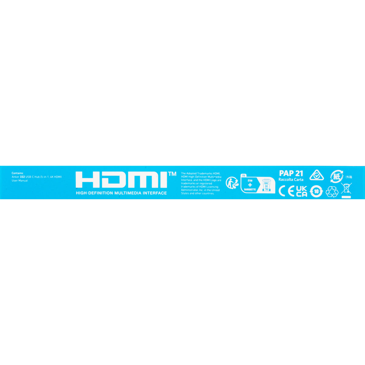 USB-C Hub Anker 332, 2 x USB-A - 2 x USB-C - 1 x HDMI, Zwart A8356G11