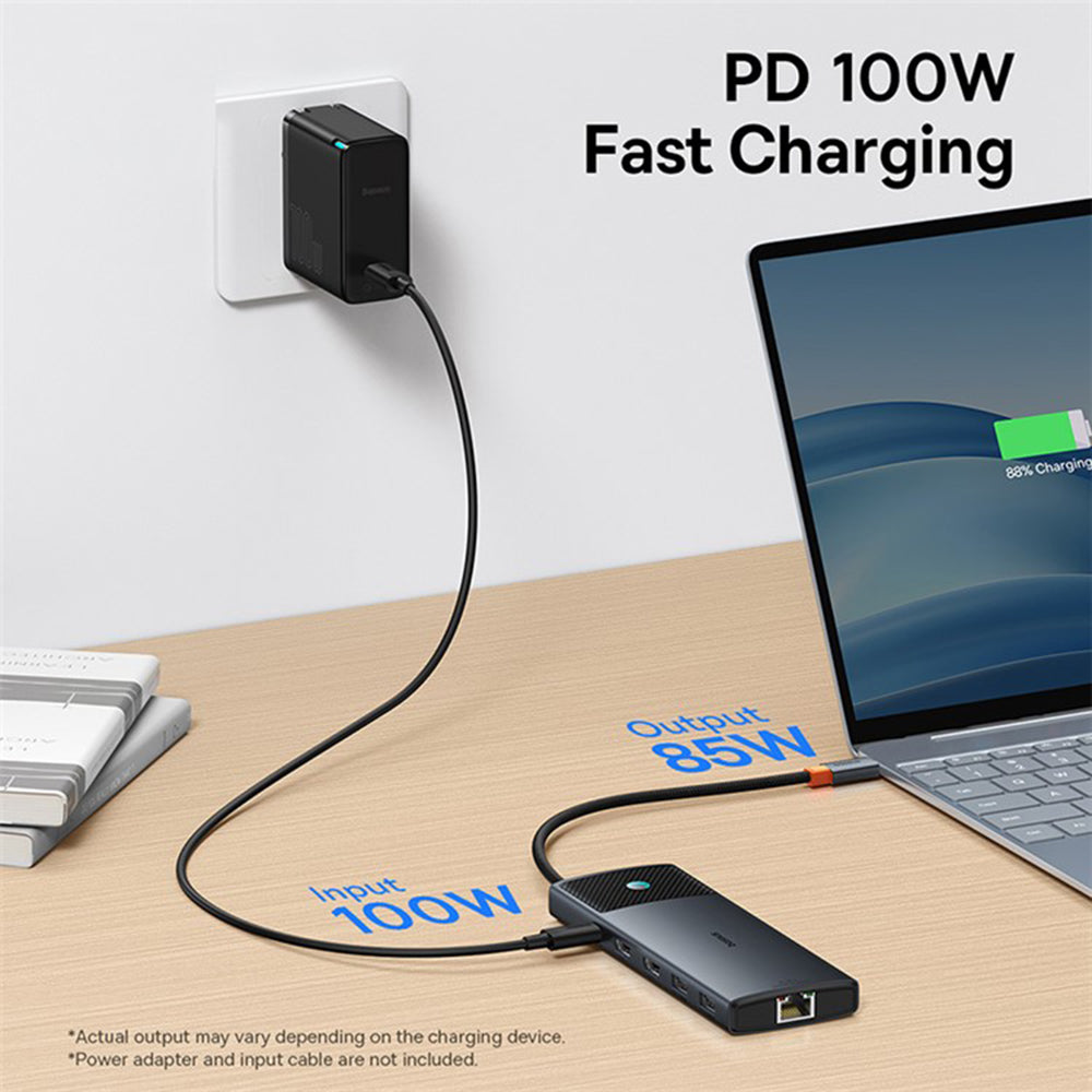 Hub USB-C Baseus Gleam II, 10in1, Zwart B0114200
