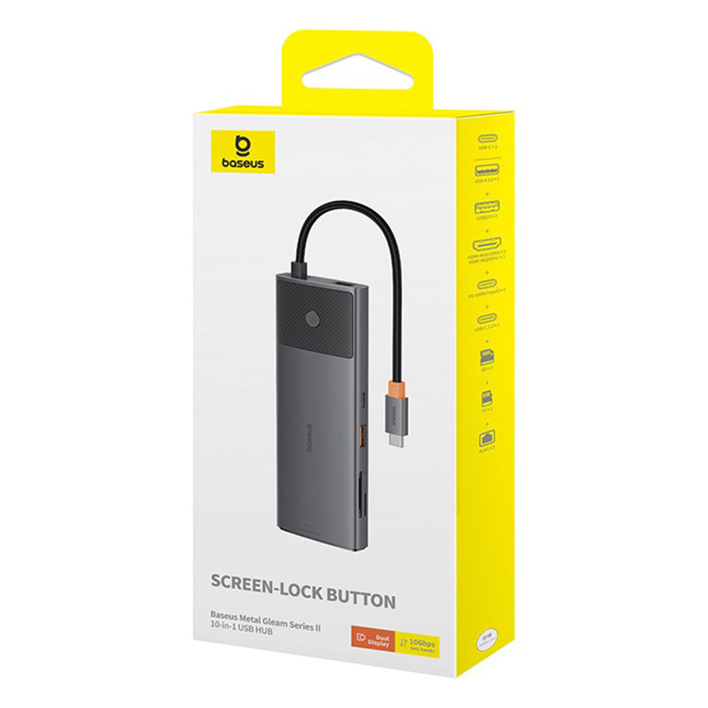 Hub USB-C Baseus Gleam II, 10in1, Zwart B0114200