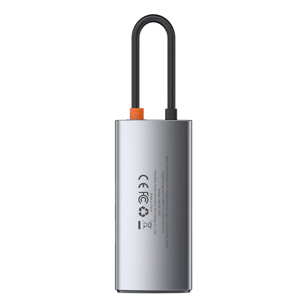Hub USB-C Baseus Metal Gleam, 2 x USB-A - 1 x USB-C - 1 x HDMI, Grau Wiederverpackt CAHUB-CY0G