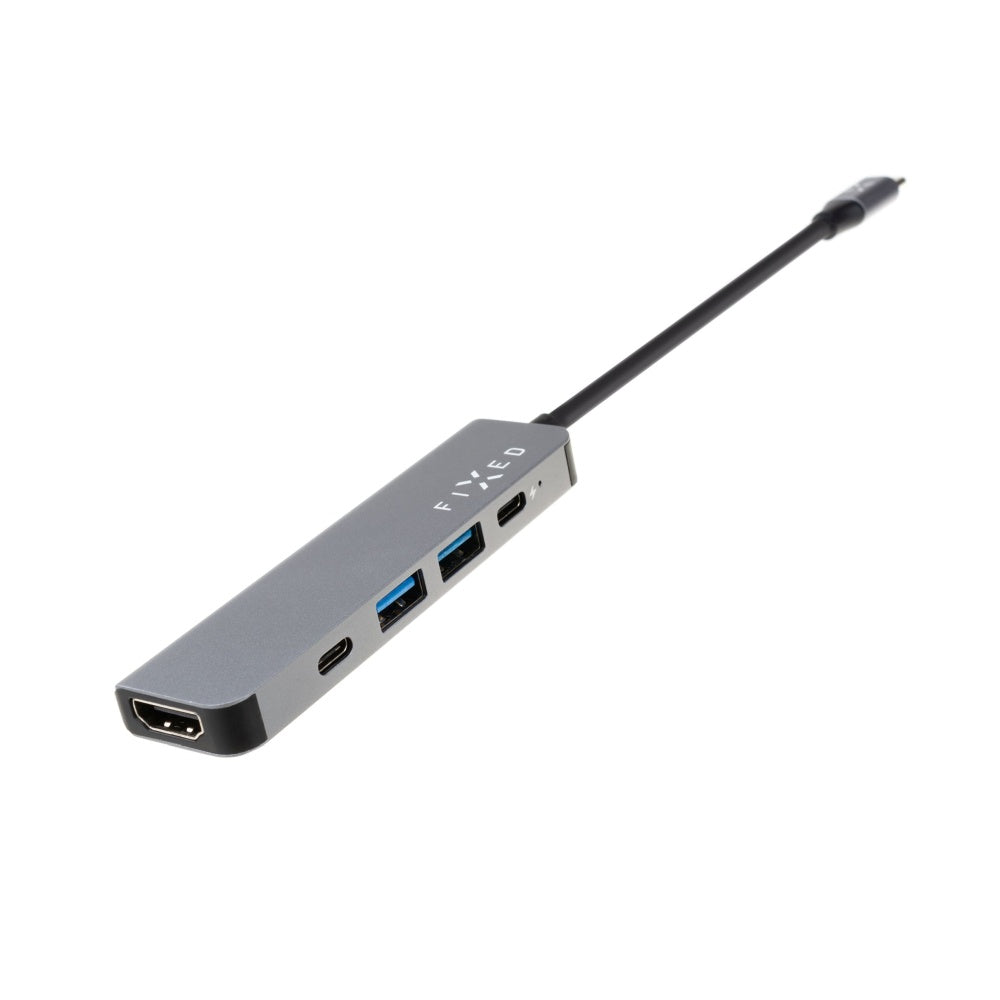 Hub USB-C Fixed, 4 en 1, Gris