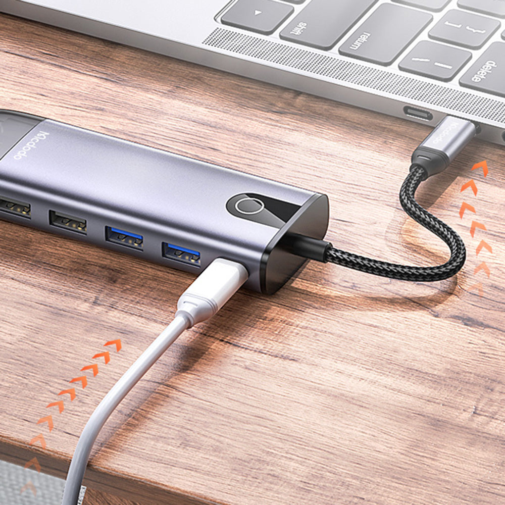Hub USB-C McDodo HU-7420, 10in1, Gri