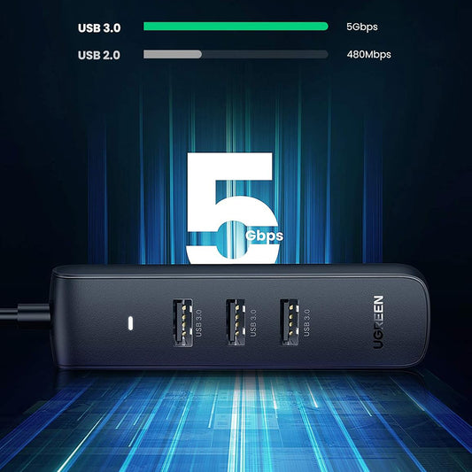 Hub USB-C UGREEN CM416 (10916), 4 x USB-A 3.0, Noir