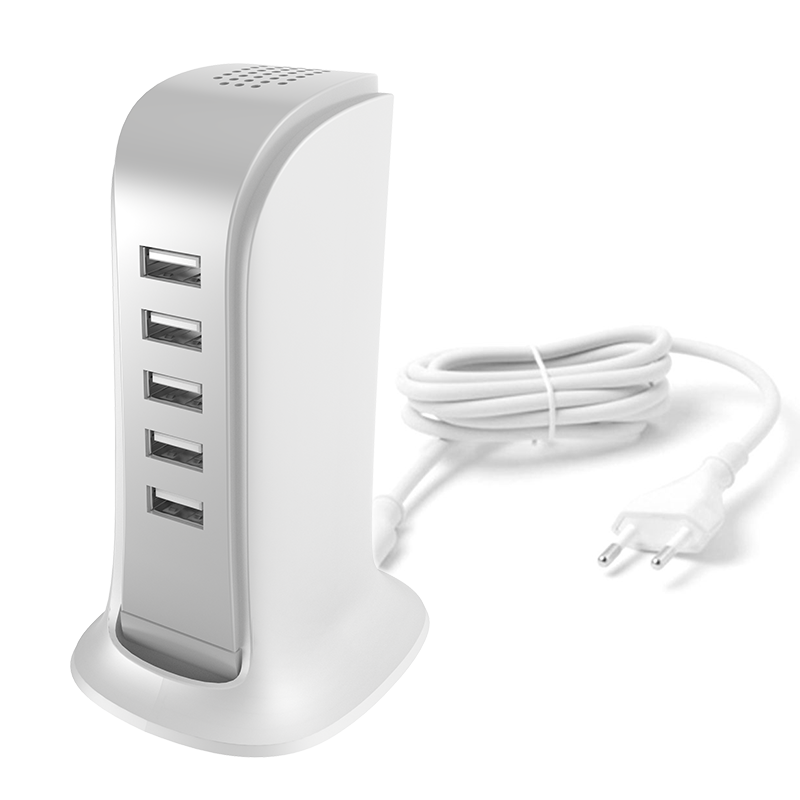 Ladegerät Station Dudao A5EU, 25W, 5A, 5 x USB-A, Weiß