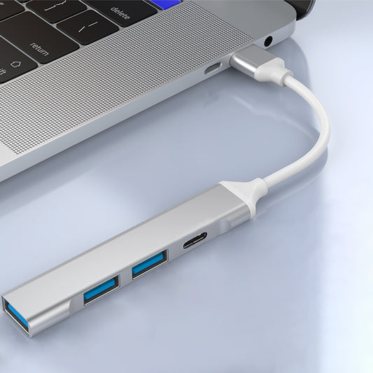 USB-hub Techsuit H19 PolarisBridge, 4in1, Wit Grijs