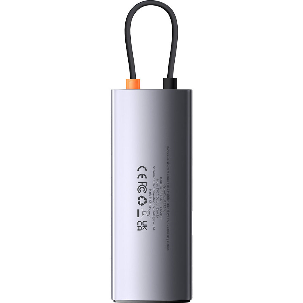 Hub USB-C Baseus Metal Gleam, 4 x USB-A 3.0, Grijs WKWG070013