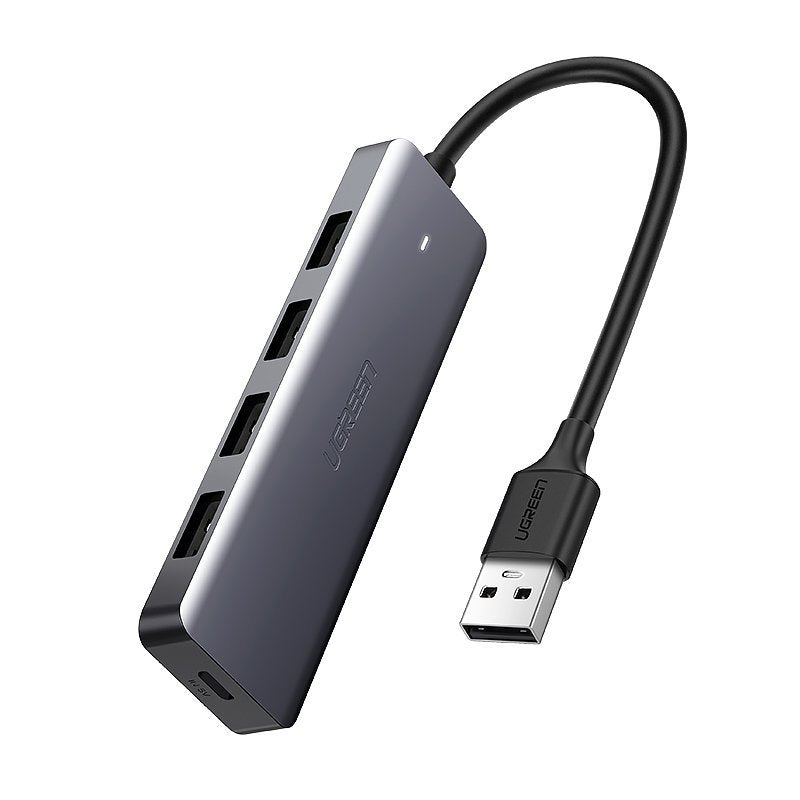 Hub USB UGREEN CM219, 4 x USB-A 3.0 - 1 x USB-C, Gri